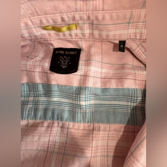 Rare Rabbit pastel men’s foley size m light pink cotton full sleeve shirt - Picture 8 of 16